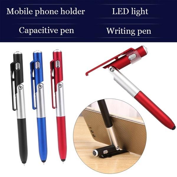 Складная шариковая ручка 4-в-1, универсальная мини-емкостная ручка с экраном для мобильного телефона-планшета