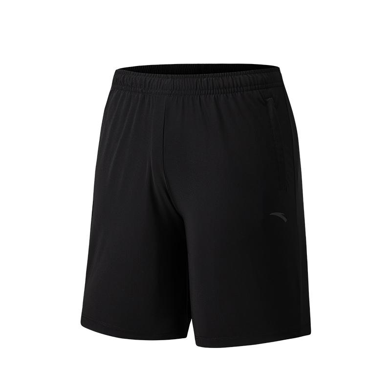 Anta Training Series Solid Color Mid Waist Elastic Versatile Breathable Sports Shorts Men Shorts 152537317-1