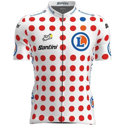 Джерси Santini Tour de France 24 Fanline KOM, мужское, бело-красное