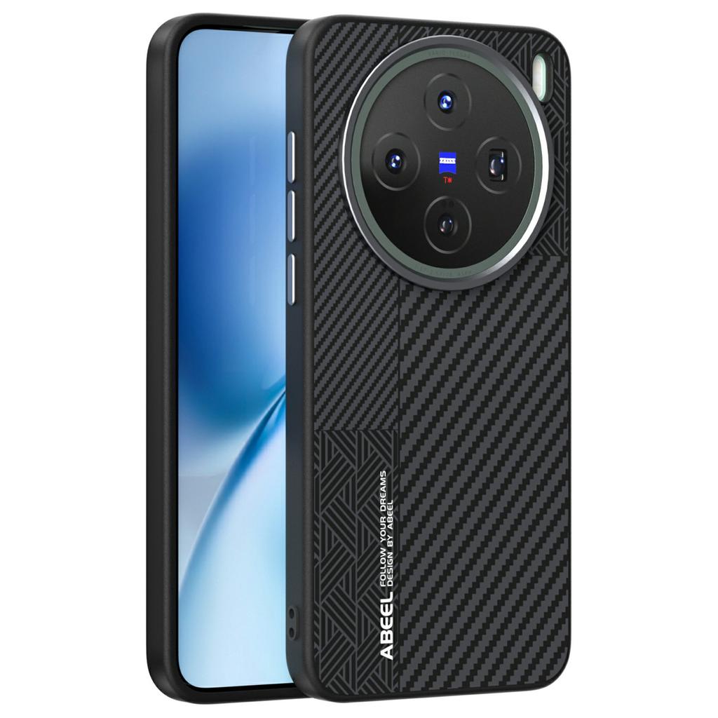 ABEEL For vivo X200s 5G Magnetic Case PC + TPU + Aluminum Alloy + PU Leather Slim Phone Back Cover