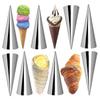 16 Pcs Cream Roll Moulds Stainless Steel, Cream Horn Cones Croissant Mould For Cannoli Tubes Ice Cream Lady