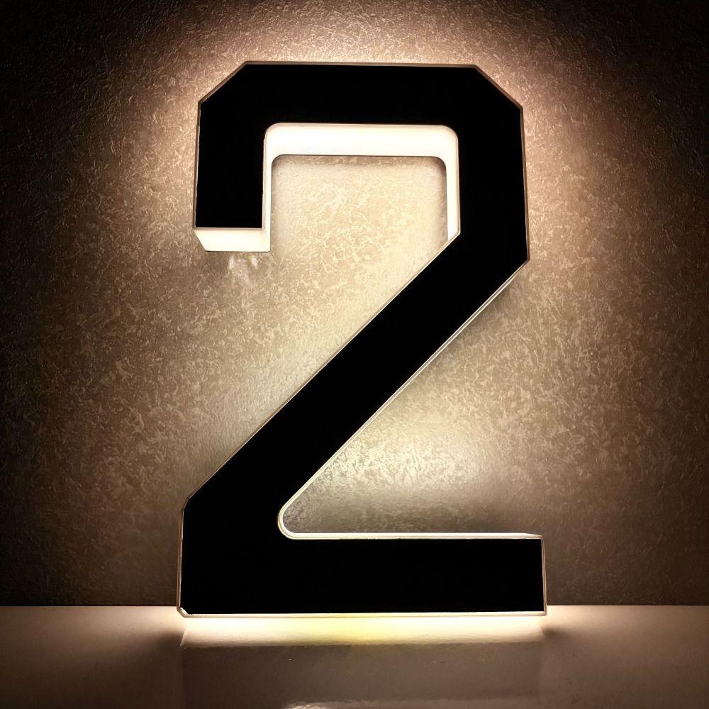 No Wiring Solar Lighted House Numbers Light 6.7IN Solar Digital Doorplate Outdoor