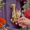Halloween Bat Door Knocker Gothic Spooky Inverted Bat Front Door Gate Knocker Handle Pull Handle Haunted House Home Decoration Door Accessories