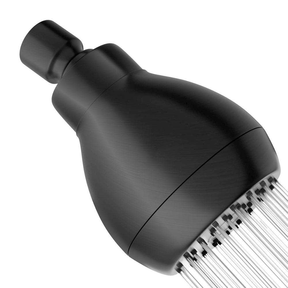 Силиконовые форсунки Душевые головки Мощный поток воды Вращение на 360° Душ-распылитель Матовый черный Нержавеющий дождевой душ Для ванной комнаты