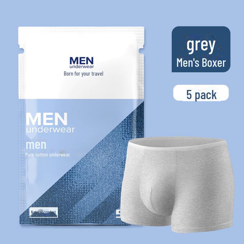 Мужские одноразовые серые хлопковые боксеры-слипы - Удобное для путешествий и стерильное нижнее белье