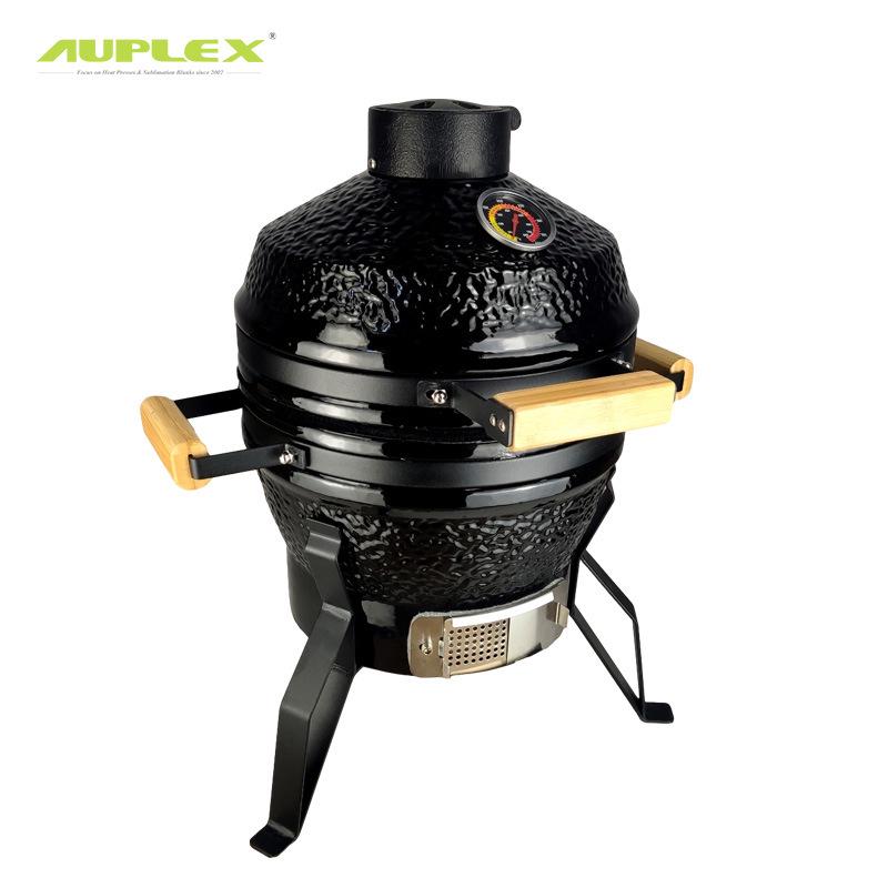 13" Portable Ceramic Charcoal Grill & Smoker for Outdoor BBQ Camping