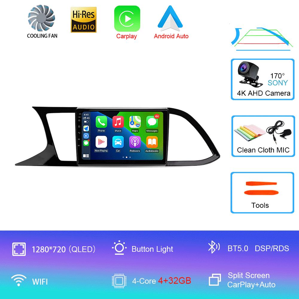 Android 14 Carplay для Seat Leon 3 2012 2013 2014 2015 - 2020 Навигация GPS Мультимедиа Автомобильный Радиоплеер стерео Wi-Fi+4G Auto BT