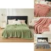 Multicolor Waffle Fleece Throw Blanket For Home Comfort And Warmth