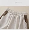Женские летние шорты 2024 года из хлопка и льна с эластичной талией, свободные, с пятью точками, широкие штанины