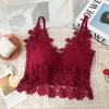 ISummer Женский кружевной топ с V-образным вырезом, сексуальный укороченный топ с открытой спиной, топ с вырезом и бюстгальтером, топ с цветочной вышивкой Y2K 2025