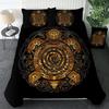 Комплект пододеяльника с черепахой, Черепаха в этническом стиле, вдохновленная животными, с геометрической тематикой океана, 2/3 шт., Полиэстеровый комплект постельного белья