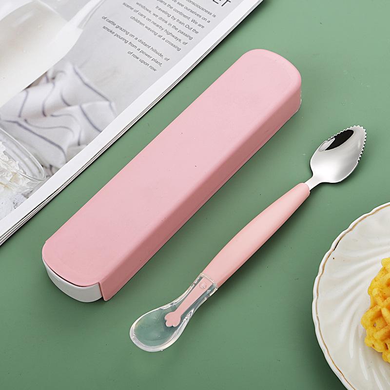 Stainless Steel Baby Feeding Spoons Silicone Heads Gentle on Gums Suitable for Everyday Use