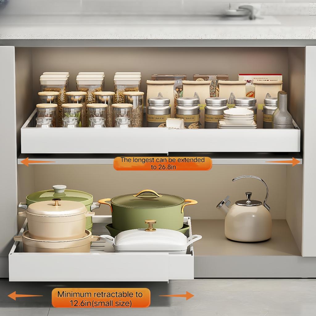 1шт Выдвижной органайзер для кухонных шкафов, Выдвижной органайзер, Органайзер для банок для специй, Органайзер для шкафов, Домашнее хранение и организация