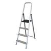 Folding 4-step Ladder - White - 4 Steps - Aluminum - 152 X 42.5 X 12 Cm