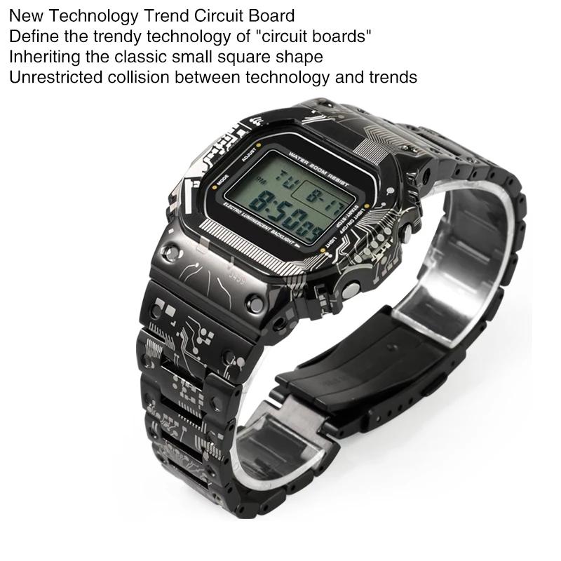 Модификационный комплект из титана и нержавеющей стали для часов Casio G-SHOCK DW5600 GW-M5610 GWB5600 GMW-B5000 Металлический корпус Ремешок Замена ремешка