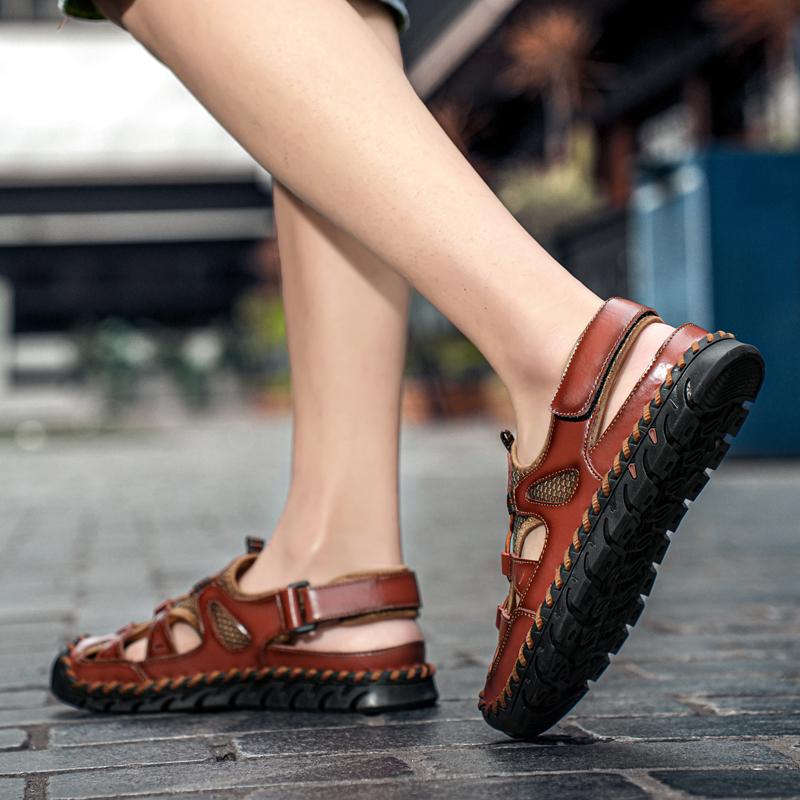 Hot Summer Men's Sandals Outdoor Mesh Sandals Soft Clogs Men Sandals Slides Handmade Dropship Sandals Roman Outdoor Slippers