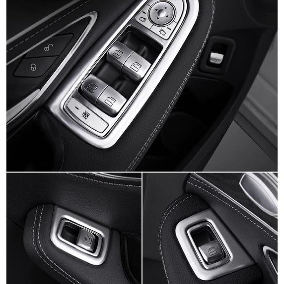 For Merc Edes Benz New C Class W205 GLC Car-styling Cover Trim Window Lift Button Switch Sequin Stainless Steel Interior