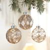 8cm Christmas Ornaments Ball Plastic Golden border Christmas ornaments Hanging grid painted Glitter Christmas Ball Pendant