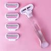 1 Handle With 4 Blades Women Safety Razor Blades Face/Leg/Armpit/Bikini Beauty Hair Removal Shaving Compatible Hair Shaver