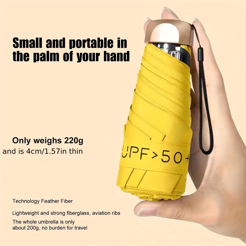 1 шт. маленький складной зонт, дорожный зонт, компактный легкий портативный зонт, водонепроницаемые портативные карманные дорожные зонты с защитой от ультрафиолета для девочек