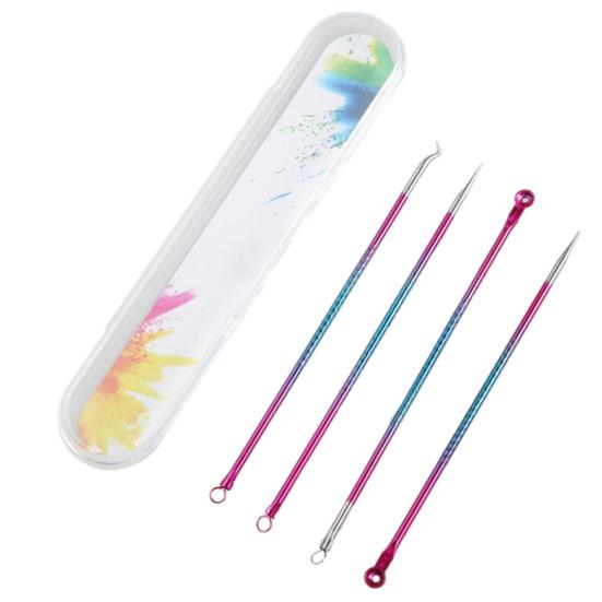 4 шт./компл. портативная игла для удаления прыщей из нержавеющей стали, косметическое средство для удаления комедонов и прыщей для носа