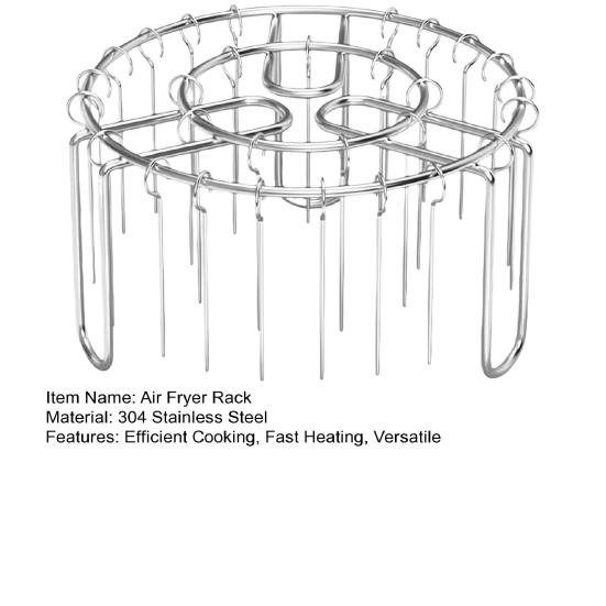 Подставка для аэрофритюрницы из нержавеющей стали, вертикальная подставка для вертела, универсальная вставка-гриль для аэрофритюрницы, аксессуары для аэрофритюрницы