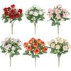 30CM Silk Rose Bouquet 10 Heads Eucalyptus Fake Plants Artificial Rose Bouquet Wedding Decoration