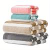 4 Piece Luxury Striped Towel Set - Quick-Dry & Highly Absorbent for Home, Hotel, Spa - Includes Bath, Hand & Washcloths