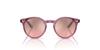 Солнцезащитные очки Ray-Ban, унисекс, оправа прозрачно-фиолетовая, линза розово-серебристый градиент с зеркальным покрытием, ширина линзы 44 мм, 0RJ9064S
