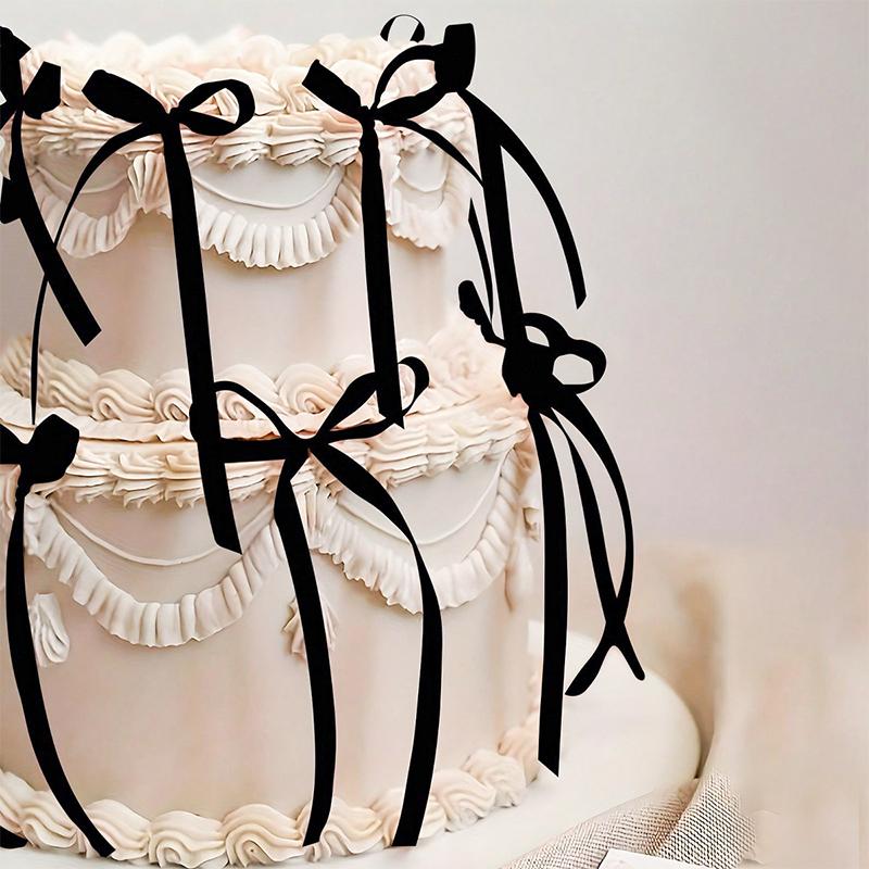 10 шт. Ленточки-бантики Украшение для торта Десерты Домашний декор Украшение для дня рождения Детский День святого Валентина Вечерние мероприятия Торт DIY Декор