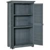 39.5 x 79cm Fir Wood Garden Shed - Grey