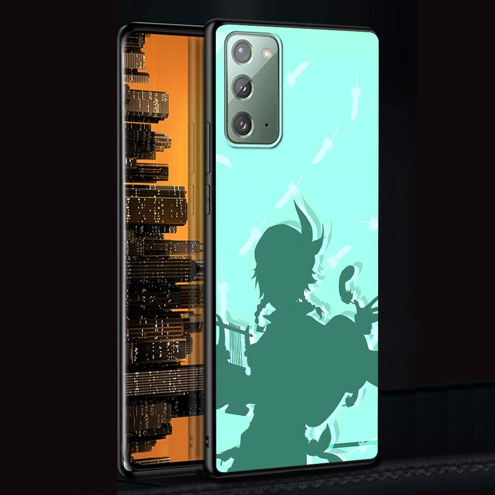 Чехол Barbatos Genshin Impact для Samsung Galaxy Note 20 Ultra 10 Plus 9 8 TPU Чехол для телефона Note 10 Lite Черный Мягкий чехол Funda