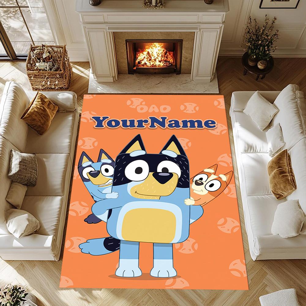 Bluey 108 Personalized Name Floor Rug Office Rug Suitable for Balcony Entryway Decorate room Kitchen Antislip Carpet Office home decor