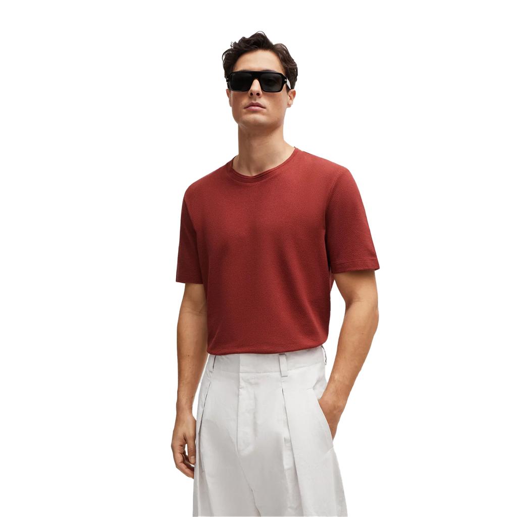 Boss Mens Tiburt Bubble Structure Jacquard T-Shirt