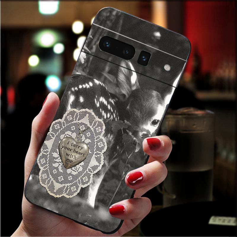 For Google Pixel 10 9 Pro XL Silicone Phone Soft Case For Google Pixel 9A 8A 7A 6A 5 Cover Shell cute sika deer