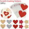 Love Heart Shape Multifunctional Labels Scratch Coating Stickers Self-adhesive Scratch Card Sticker