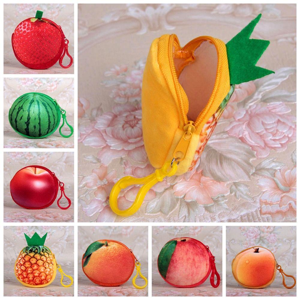 Персиковый Клубничный Держатель для карт Арбузный Плюшевый Кошелек Милый Фруктовый Кошелек Для Женщин/Детей