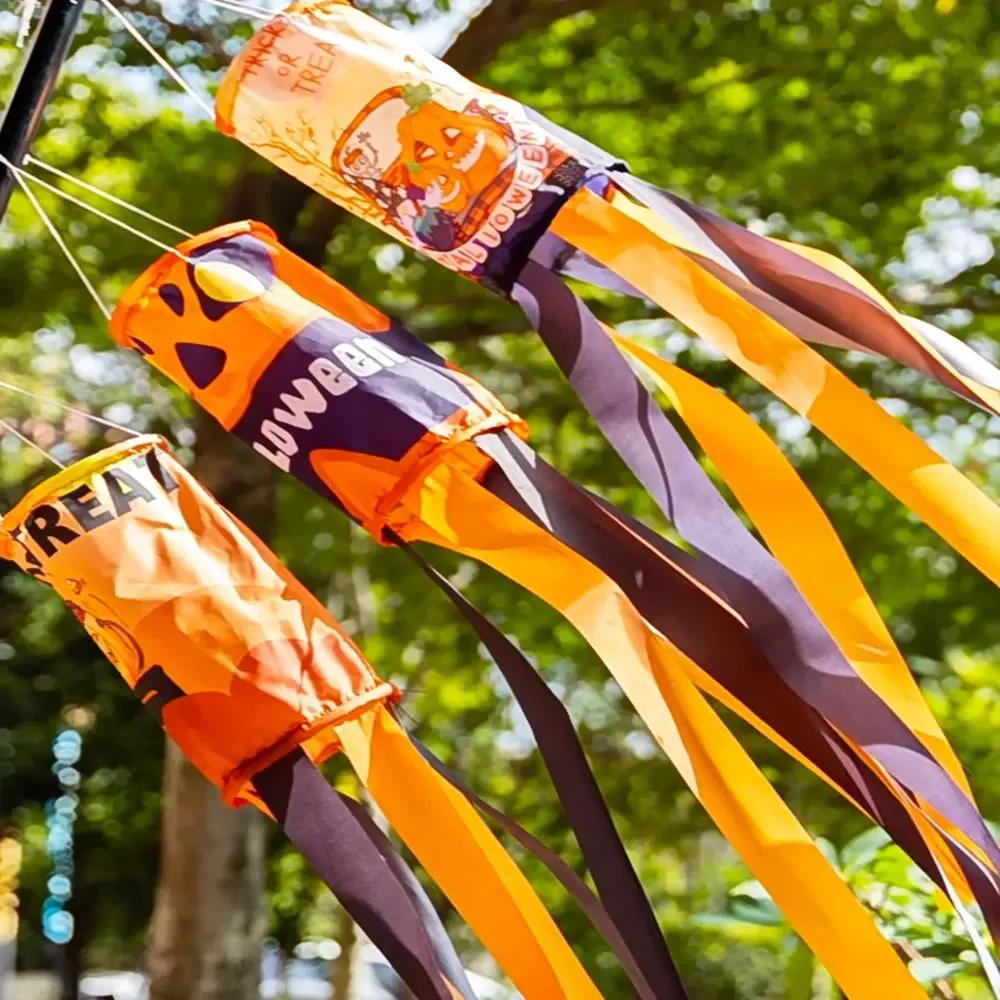 1-20PCS Halloween Ghost Windsock Flag Waterproof Hanging Outdoor Decorations for Yard Patio Garden Party Ghost Festival Supplies