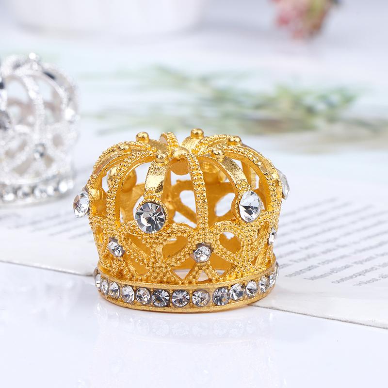 Dollhouse Miniature Gold Silver Bronze Mini Metal Alloy Crown Models Dolls Toys