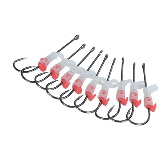 3/5/6/10/12/15/20Pcs Luminous Live Fishhook with Barbed Shrimp Fixing Hook Glow-in-the-dark Offset Freshwater Saltwater Catfish