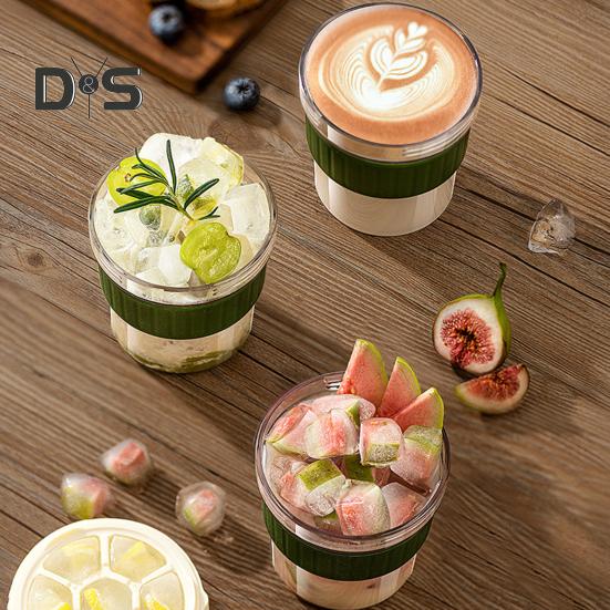 Портативная кофеварка для холодного заваривания с 3 штабелируемыми лотками для льда Бутылка-заварник из тритана без бисфенола А для холодного чая/холодного заваривания Термостойкая дорожная кружка для спортзала