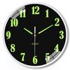 Round Luminous Wall Clock Silent Digital Clock Light Glow In The Dark Quartz Wall Clock  Home
