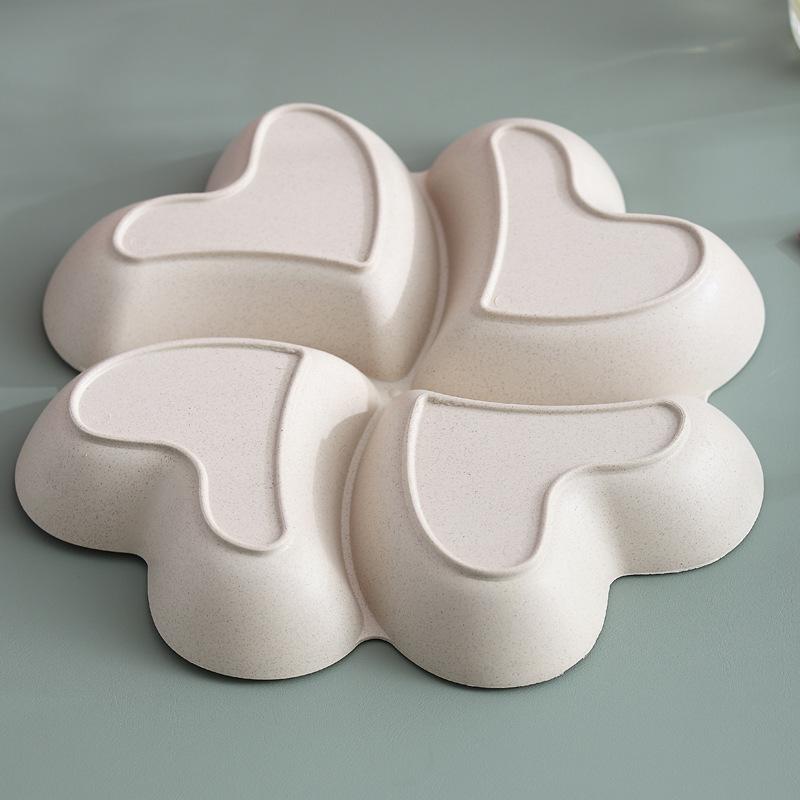 Фруктовая тарелка в форме сердца с 4 сетками Креативная коробка для хранения тарелок Тарелки для закусок из сухофруктов Разделенная тарелка для десертов с конфетами Контейнер