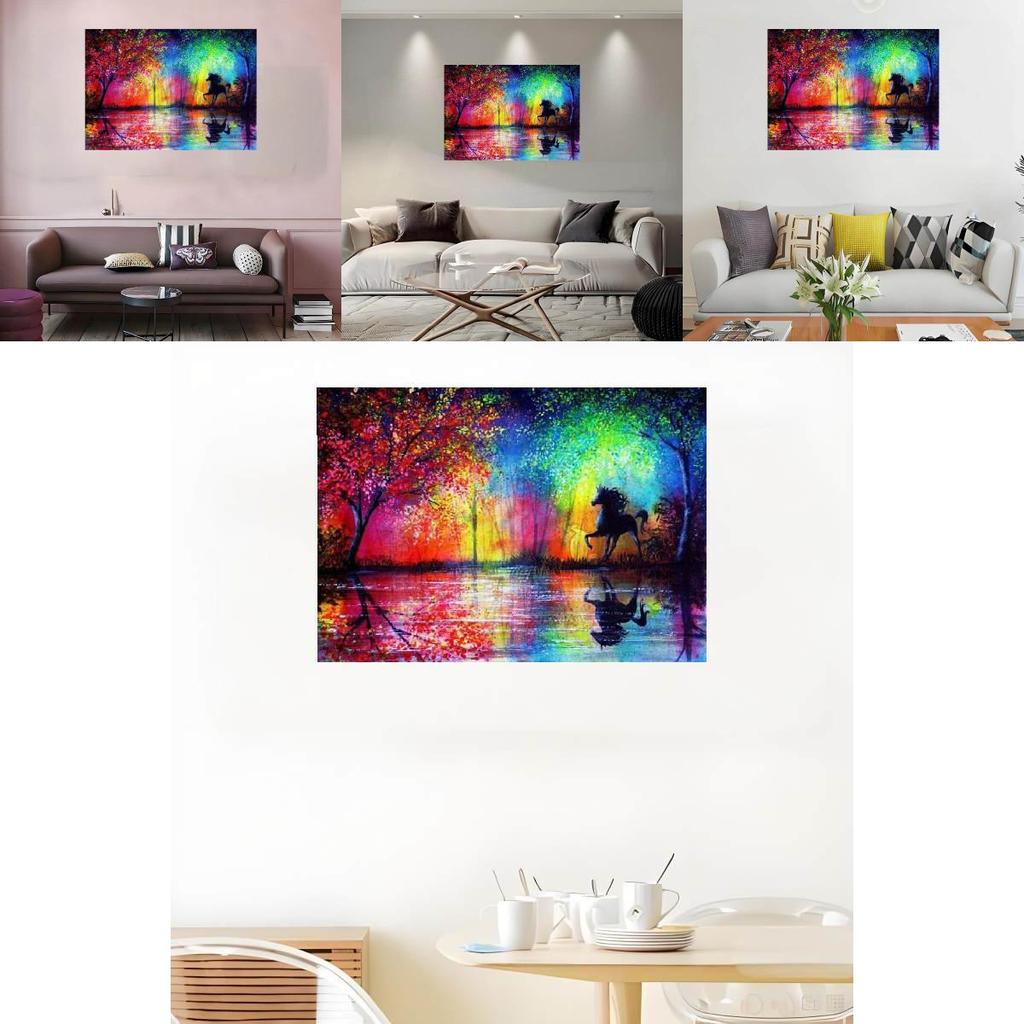 Холст Лошадь Настенное Искусство Живопись Животных с Технологией Распыления Для Декора Гостиницы и Кафе