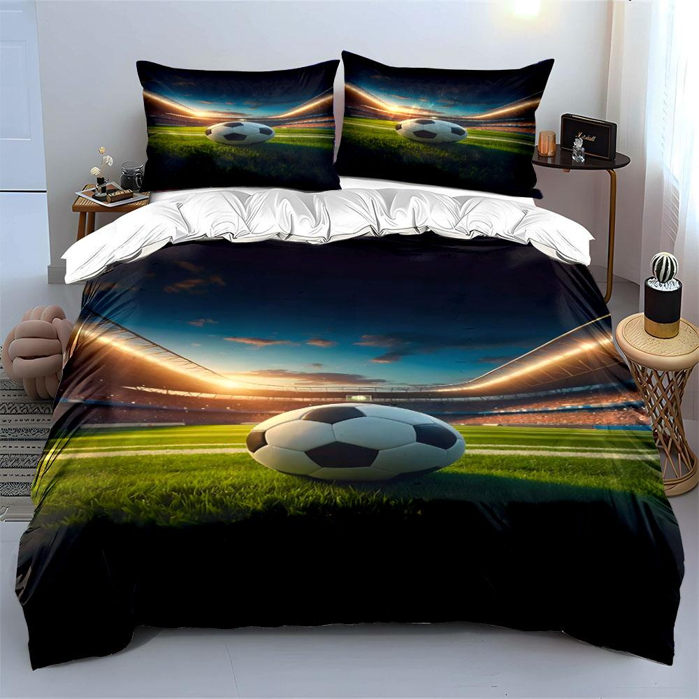 Soccer ball, field, stadium. Bedding sets Duvet cover sets Duvet covers Pillowcases(1 * Duvet Cover 2 * Pillowcases without duvet insert)