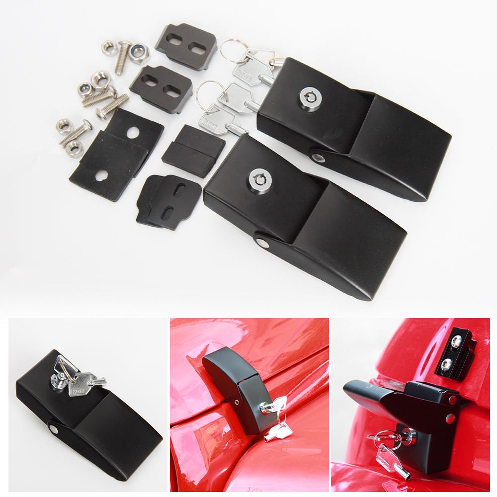 Metal Latch Locking Hood Catch With Lock For Jeep Wrangler JK JL JT Car Accessories