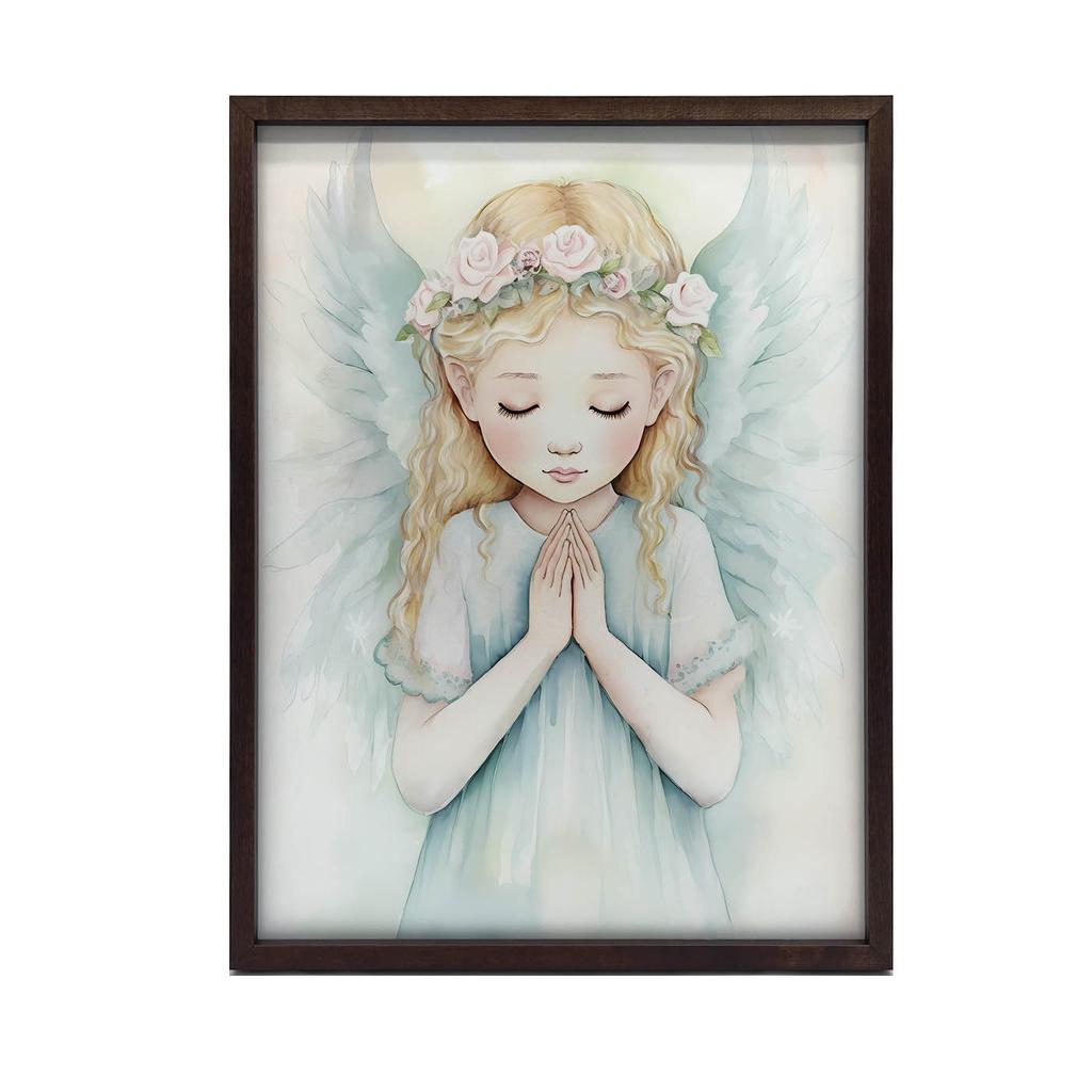 Pastel Angel of Prayer Pastel Angel of Prayer, 40X50 Cm, Gold Aluminum Frame, 230 Gsm Matte Paper