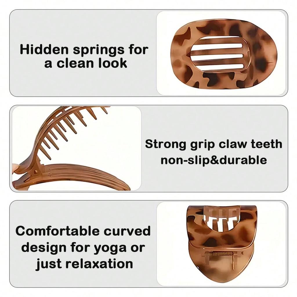 Новая 1 шт. Желтая леопардовая овальная заколка-пластина для волос, изогнутая заколка для хвоста, плоская заколка-уточка, декоративная парикмахерская