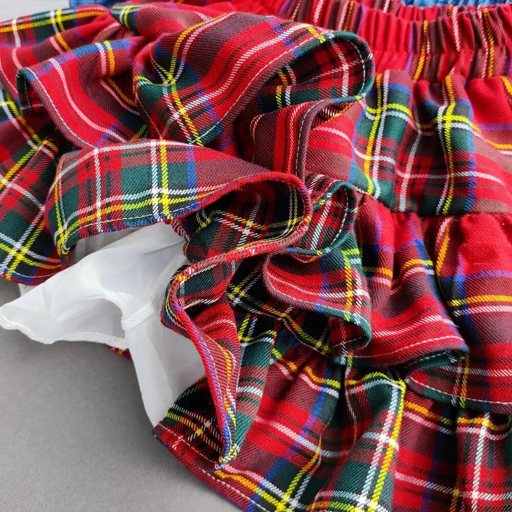 Plaid Ruffled Kids Baby Girls Cake Skirts Princess Ball Gown Pleated Tutu Skirts for Summer Autumn Children's Short Skirt