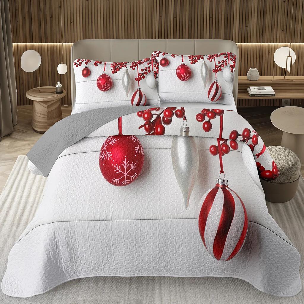 Рождественский комплект покрывала Рождественский комплект покрывала на кровать Размер Twin Full King Рождественский комплект одеяла с елкой Для Рождества Рустикальная вечеринка Праздничный декор